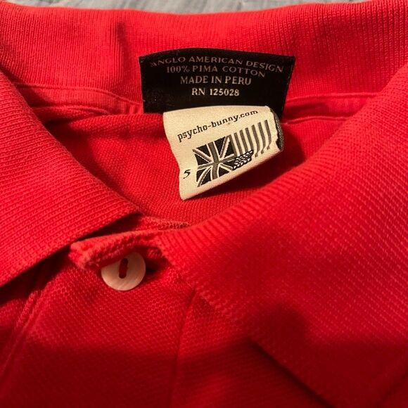 Men's Red Polo Shirt Size 5 - Picture 3 of 6